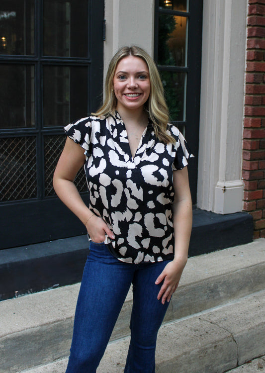 Leopard Ruffle Top LT