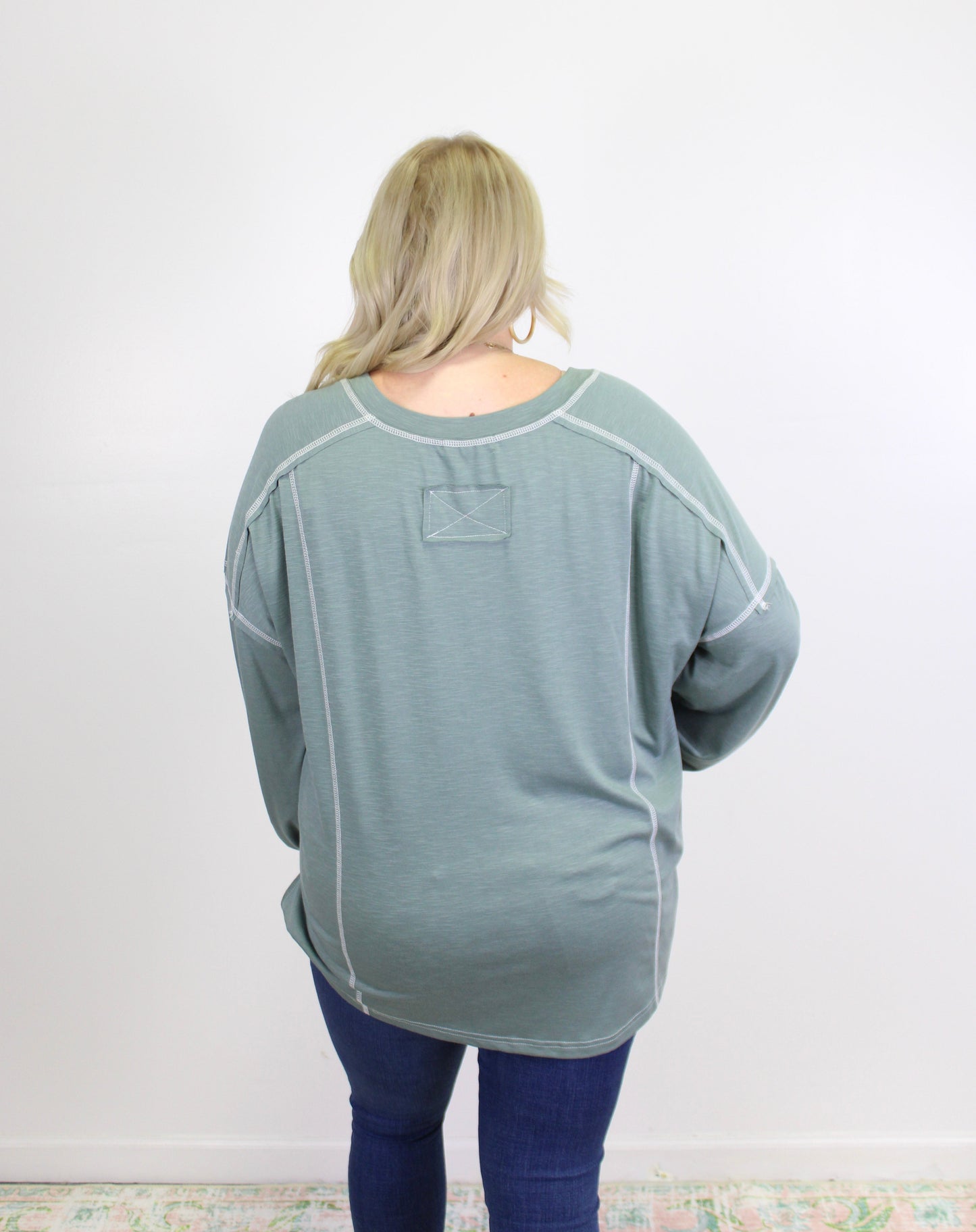 Green Plus Size Pullover RTS