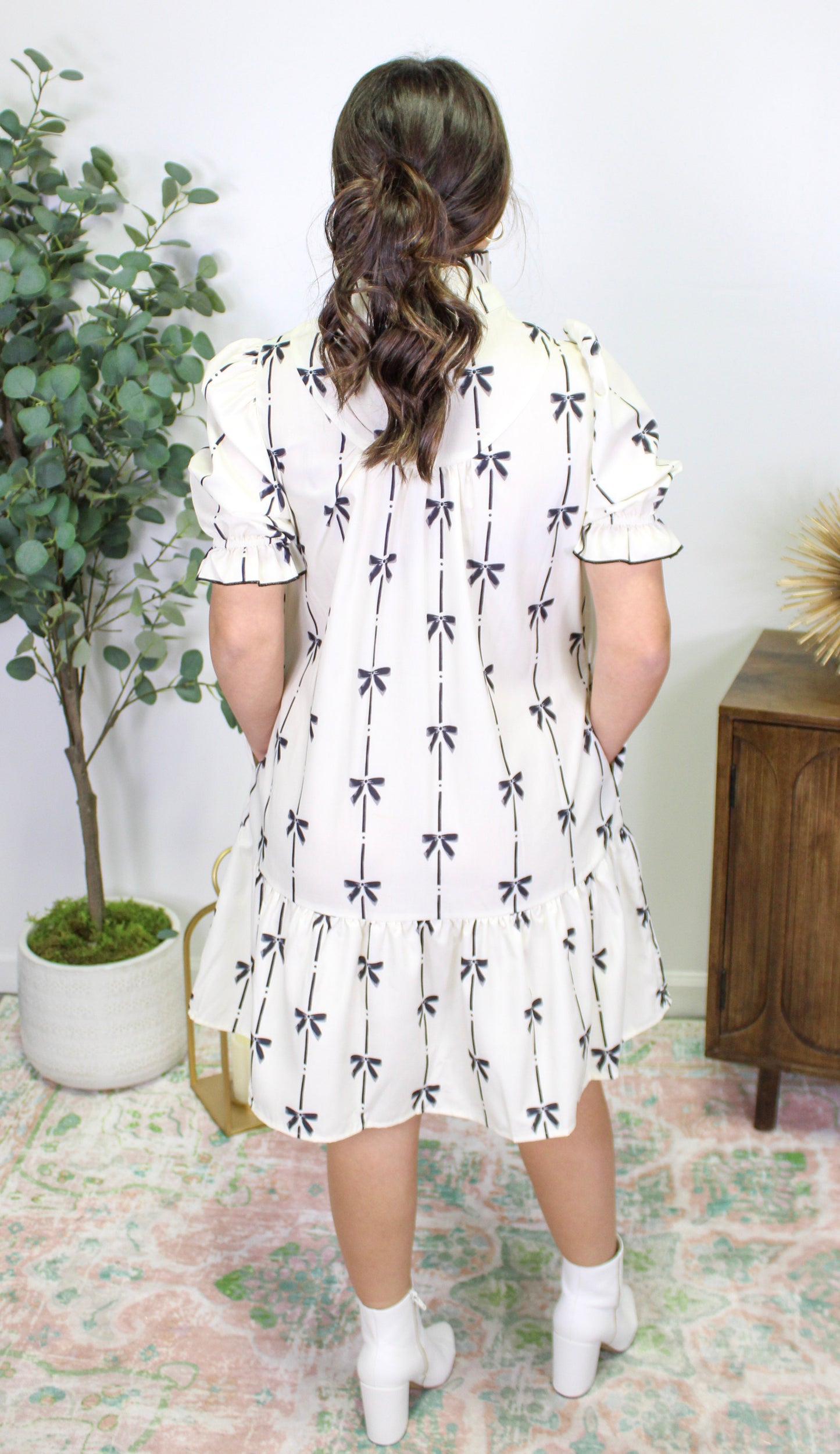 Bow Print Dress RTS