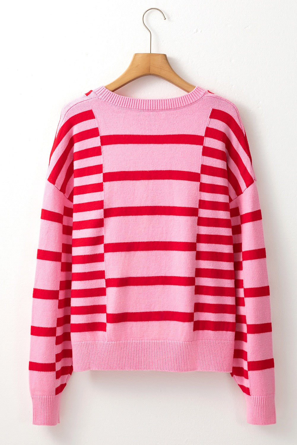 Pink and Red Striped Sweater December.