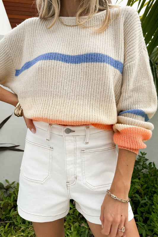 Beige Striped Sweater December.