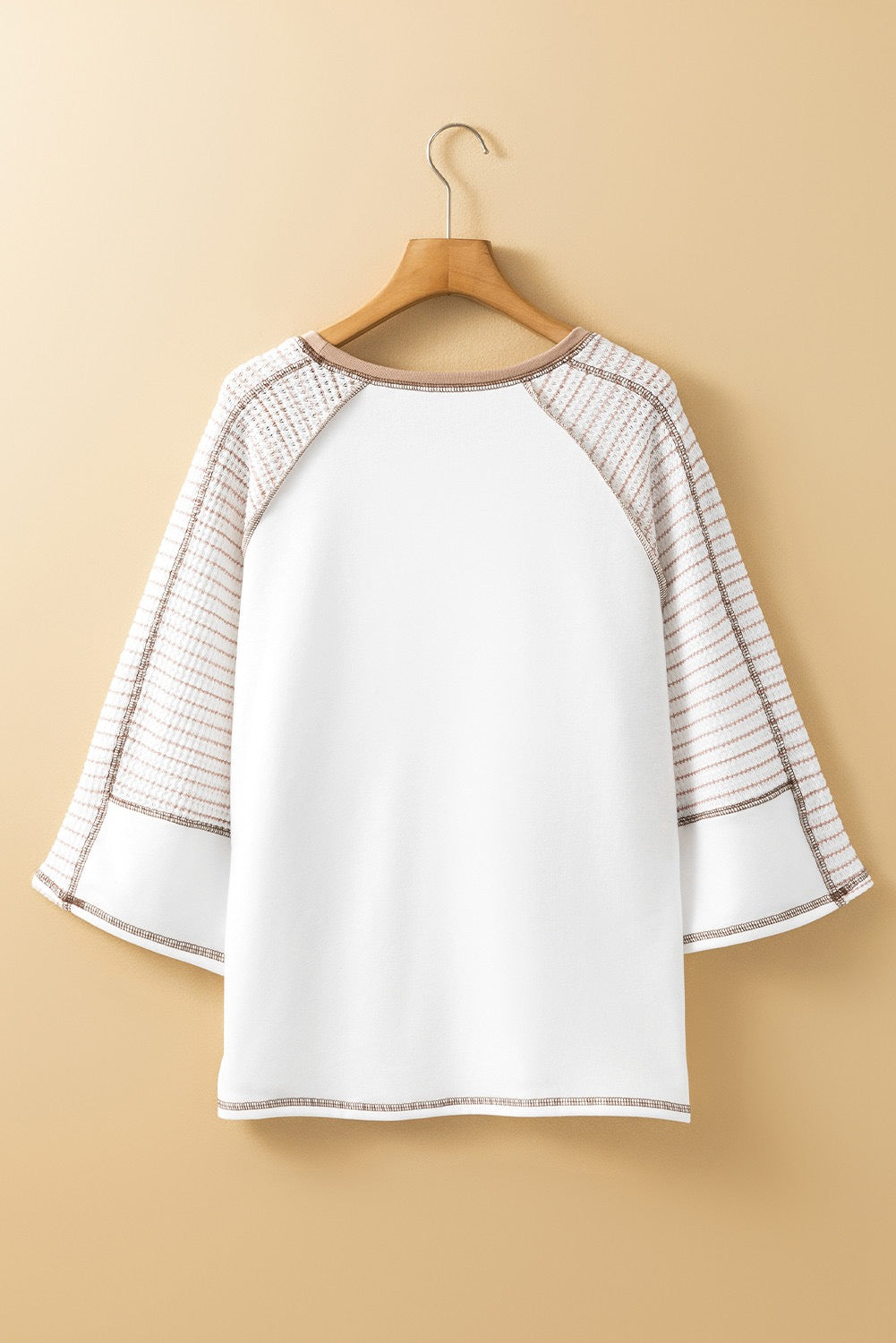 Brown Striped Sleeves Blouse LT