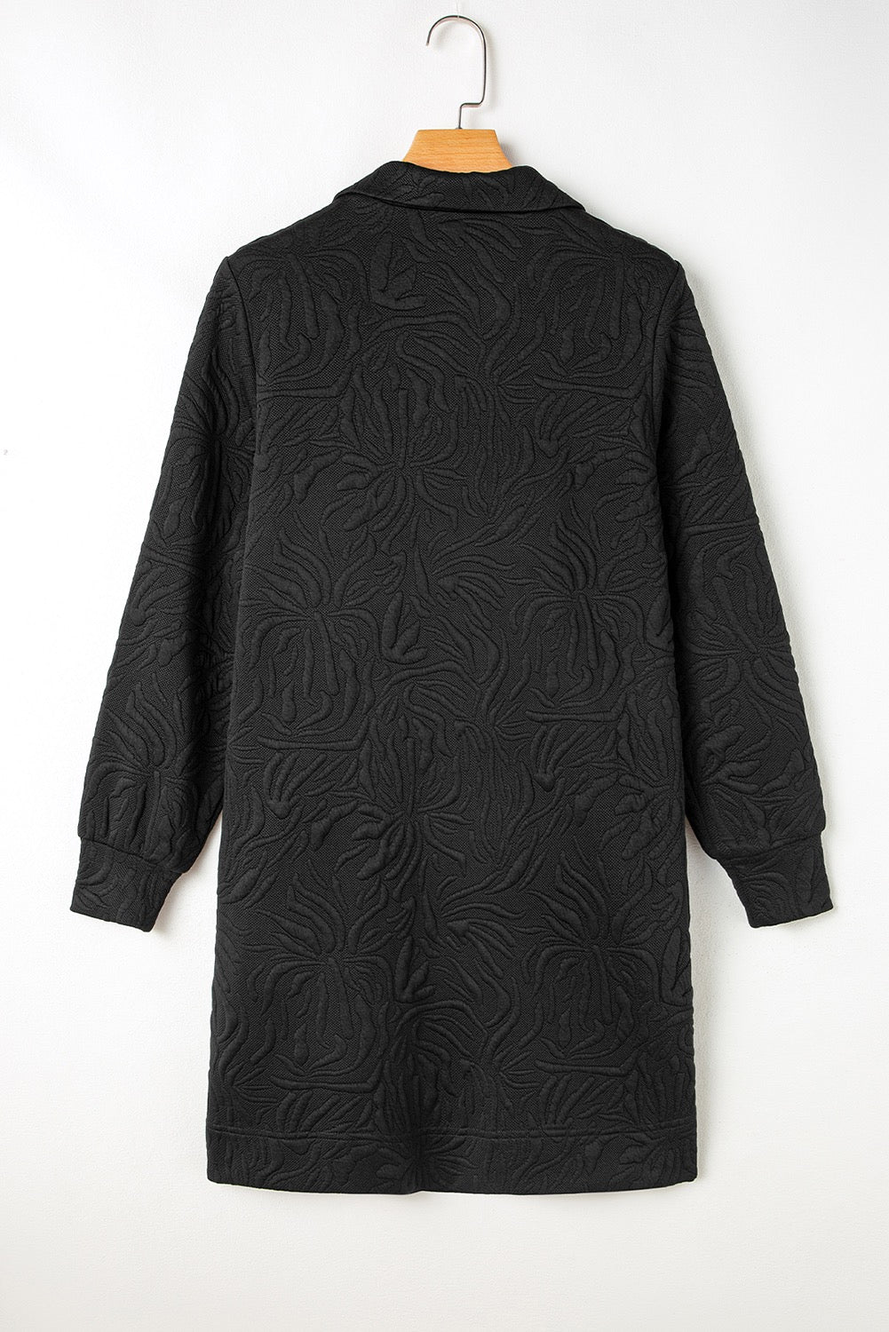 Black Textured Shift Dress December.